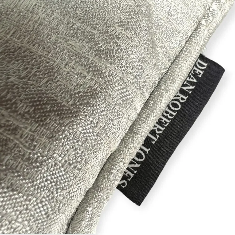 LUXURY Designer Johnathan Adler Throw Pillow Accent Embroidered Chic Silver 24